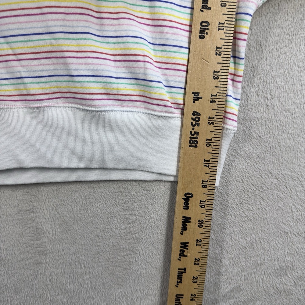 Abercrombie and Fitch Cropped Sweatshirt Women's Size S Rainbow Striped - Picture 6 of 8